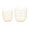 Set of 2 Gold Iron Contemporary Storage Baskets, 17" x 11" x 11"